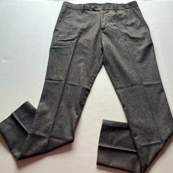 Gap Men’s Tailored Slim Fit Tweed Taupe Wool Blend Dress Pants Trousers 33 x 30 - Picture 2 of 16